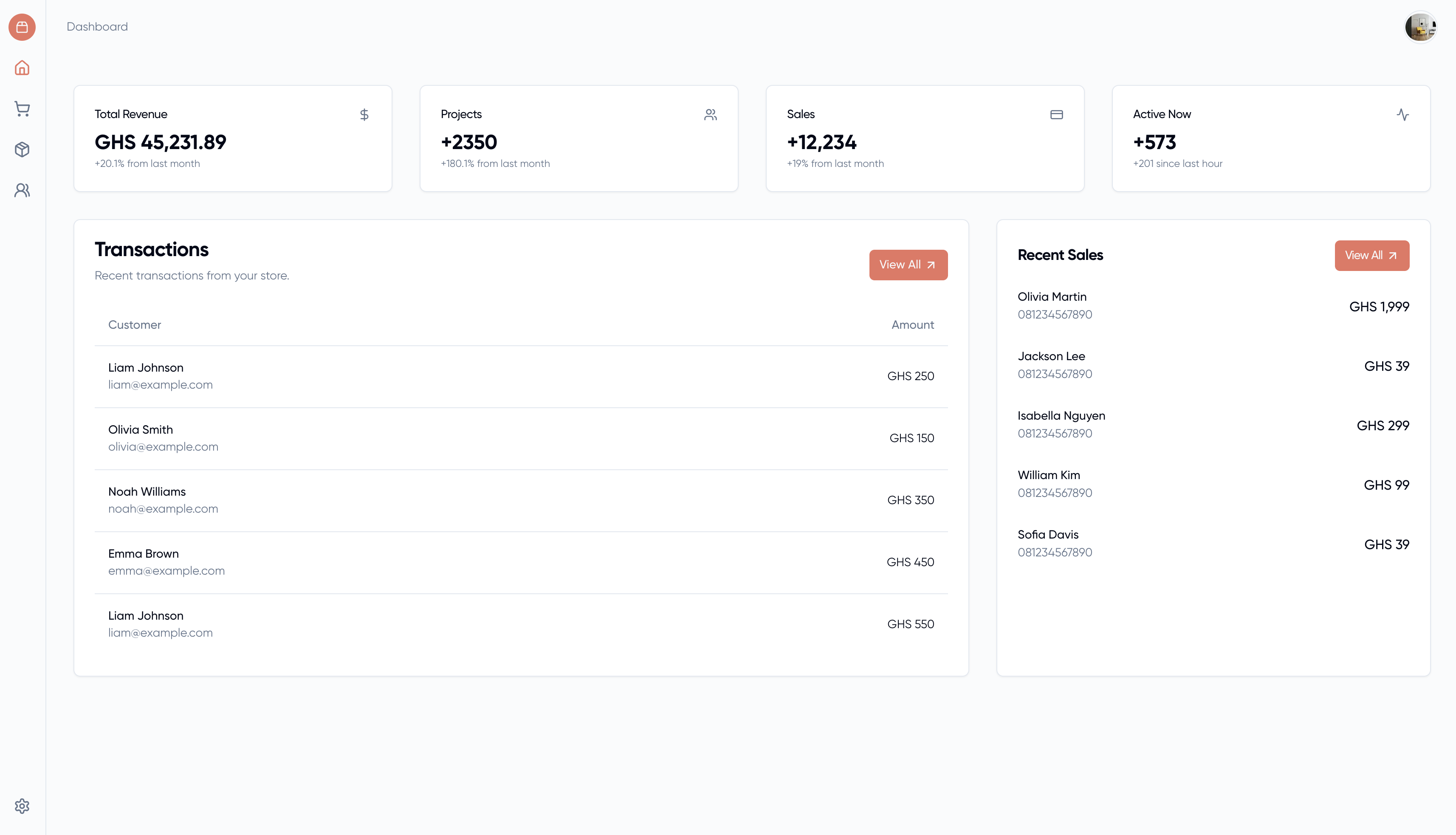 Ember inventory and sales dashboard